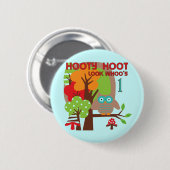 フクロウ初誕生日Tシャツとギフト 缶バッジ (正面&裏面)