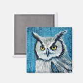 フクロウ動物の鳥アートデコールモザイク絵を描ー マグネット (正面/裏面)
