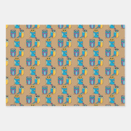 フクロウ包装紙 ラッピングペーパーシート