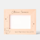 フクロウ卒業帽子スクロール7 x 5 レーザー彫刻フレーム (正面)