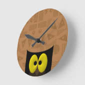 フクロウ南西部 ラウンド壁時計 (傾斜)