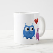 フクロウ印刷バレンタインコーヒーマグ ジャンボコーヒーマグカップ (正面右)