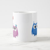 フクロウ印刷バレンタインコーヒーマグ ジャンボコーヒーマグカップ (正面)