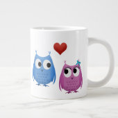 フクロウ印刷バレンタインコーヒーマグ ジャンボコーヒーマグカップ (右)