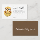 フクロウ卵のおむつのラッフルのチケットからぽんと鳴ります エンクロージャーカード (正面/裏面)