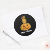 フクロウ及びカボチャ丸シール ラウンドシール (封筒)