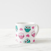 フクロウ及びハートのExpressoのかわいいマグ エスプレッソカップ (正面右)