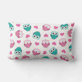 フクロウ及びハートのLumbarの枕 ランバークッション (裏面)