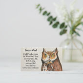 フクロウ名刺茶色の賢いフクロウ 名刺 (スタンド正面)