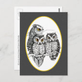 フクロウ名葉書 ポストカード (正面/裏面)