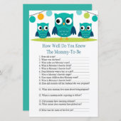 フクロウ君は赤ちゃんシャワーゲームをどれだけ知っているか (正面/裏面)