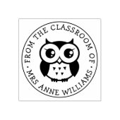 フクロウ図書室の教室からの先生 ラバースタンプ (インプリント)