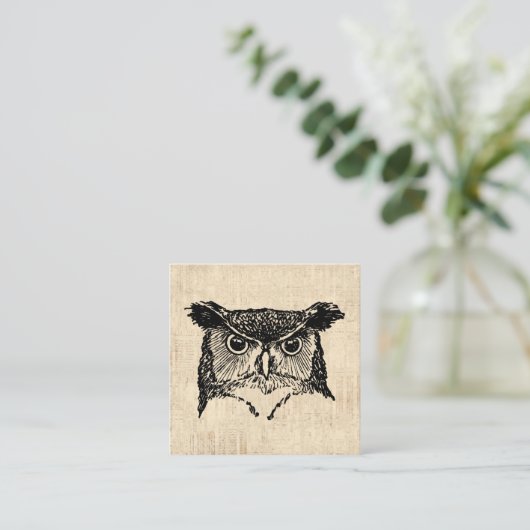 フクロウ図解入りの、写真付きのの芸術 エンクロージャーカード (スタンド正面)