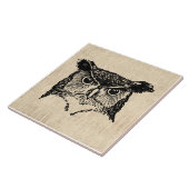 フクロウ図解入りの、写真付きのの芸術 タイル (側面)