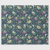 フクロウ型包み紙 ラッピングペーパー (フラット)