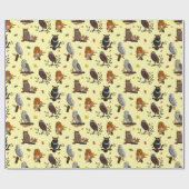 フクロウ型包み紙 ラッピングペーパー (フラット)