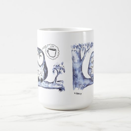 フクロウ夕べ コーヒーマグカップ (中央)