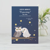 フクロウ夫婦の妊娠の発表 招待状 (スタンド正面)