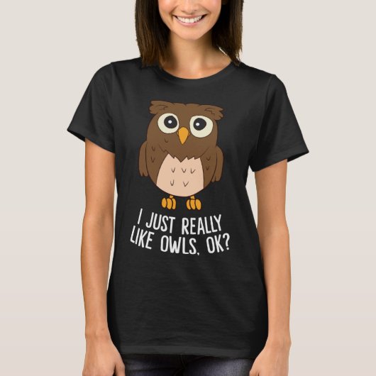 フクロウ好きおもしろいギフト Tシャツ (正面)
