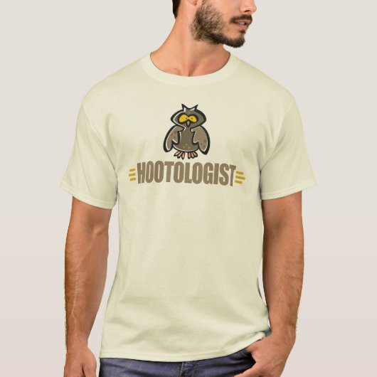 フクロウ好きのためのフクロウ博士鳥 Tシャツ (正面)