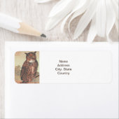 フクロウ好き秋鳥のヴィンテージフクロウ ラベル (インサイチュ)