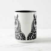 フクロウ威厳のあるムグとフクロウ マグカップ (中央)