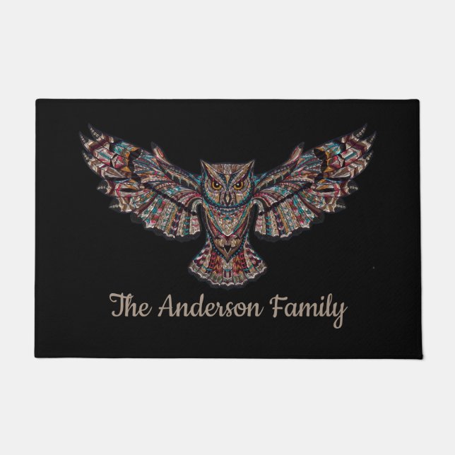 フクロウ宝石商 ドアマット (正面)