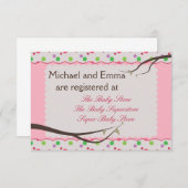 フクロウ家族のベビーシャワーの登録カード エンクロージャーカード (正面/裏面)