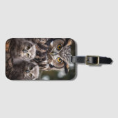 フクロウ家族の荷物タグ ラゲッジタグ (正面横)