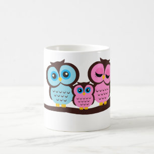 フクロウ家族 コーヒーマグカップ