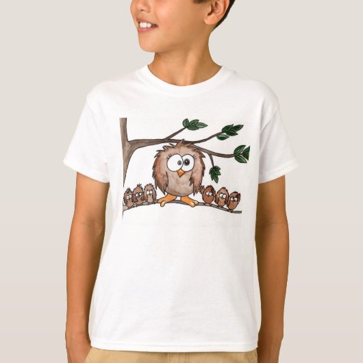 フクロウ家族 Tシャツ (正面)