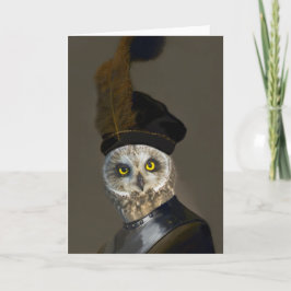 フクロウ将軍 – コンポジッ絵画ト サンキューカード