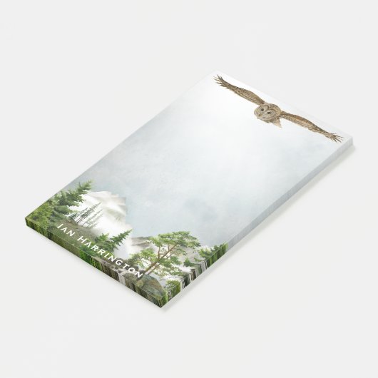 フクロウ山の風景自然恋人モノグラム名 ポストイット (アングル)