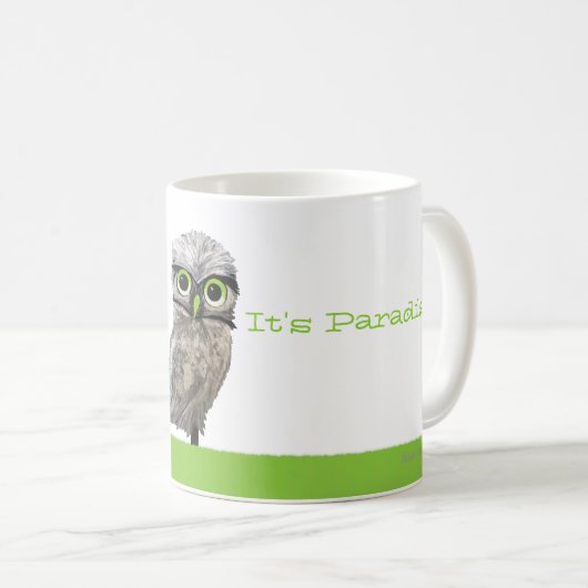 フクロウ岬の珊瑚のフロリダの銀製の掘り進むアートワーク コーヒーマグカップ (正面右)