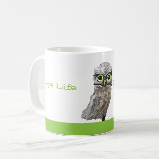 フクロウ岬の珊瑚のフロリダの銀製の掘り進むアートワーク コーヒーマグカップ (正面左)