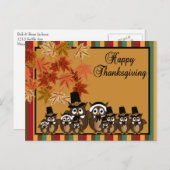 フクロウ巡礼家族感謝祭 シーズンポストカード (正面/裏面)