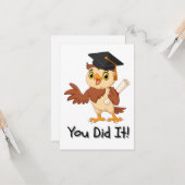 フクロウ幼稚園卒業祝いカード カード (正面/裏面インサイチュ)