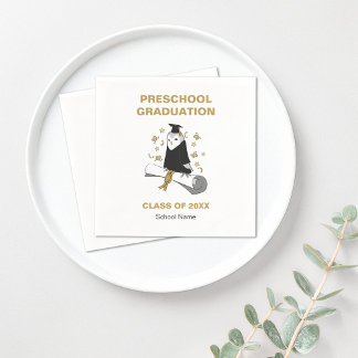 フクロウ幼稚園/幼稚園卒業パーティー スタンダードカクテルナプキン