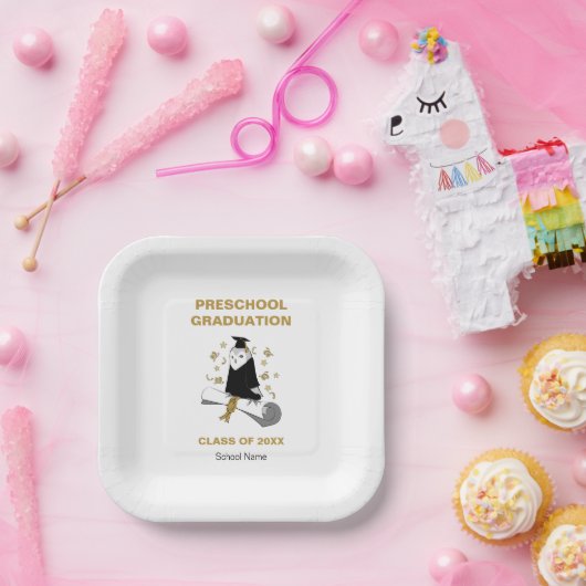 フクロウ幼稚園/幼稚園卒業パーティー ペーパープレート (パーティー)