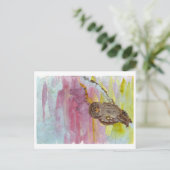 フクロウ幽霊葉書 ポストカード (スタンド正面)