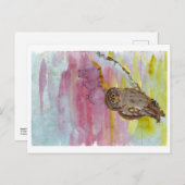 フクロウ幽霊葉書 ポストカード (正面/裏面)