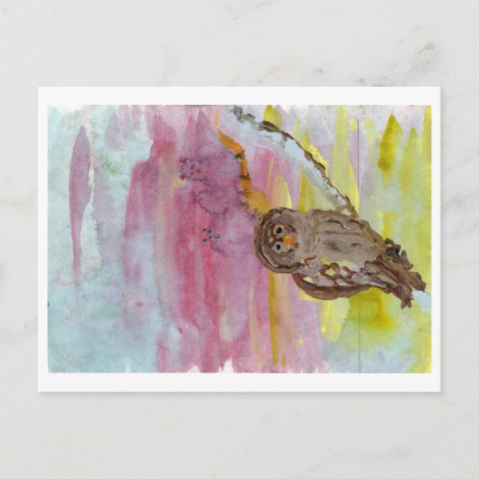 フクロウ幽霊葉書 ポストカード (正面)