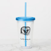 フクロウ引用文 アクリルタンブラー (正面)