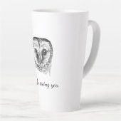 フクロウ引用文 カフェラテマグ (右アングル)