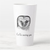 フクロウ引用文 カフェラテマグ (正面)