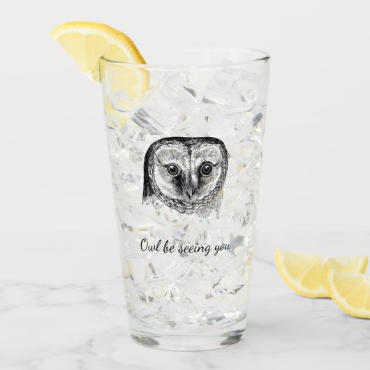 フクロウ引用文 タンブラーグラス (アイス正面)
