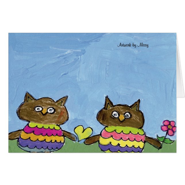 フクロウ愛カード (正面横)