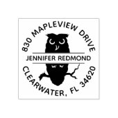 フクロウ愛好家の返送先ゴム印 ラバースタンプ (インプリント)