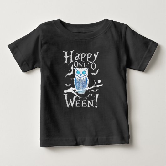 フクロウ愛好家 | Happy Owl おもしろい Halloween Costume ベビーTシャツ (正面)
