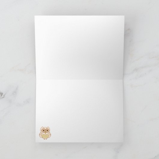 フクロウ愛 カード (内部)